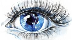 cold eye with snowflake