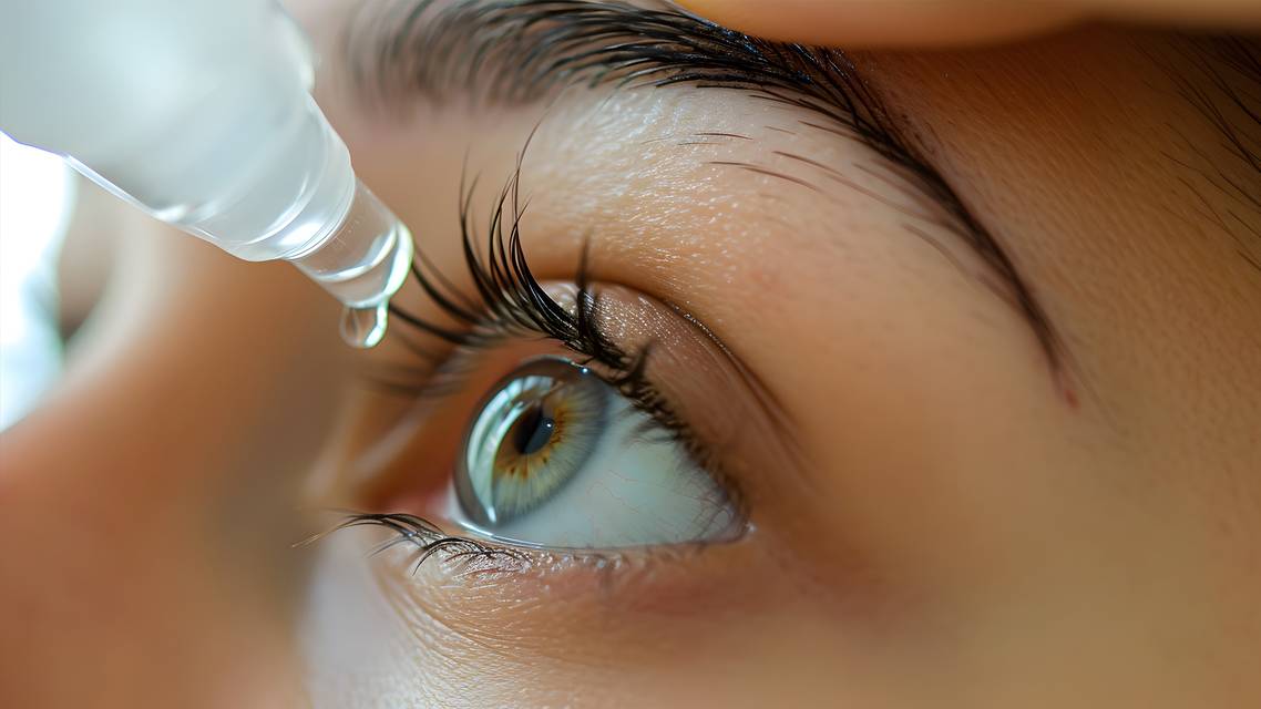 dry eye drop in eye