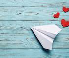 paper airplane with hearts