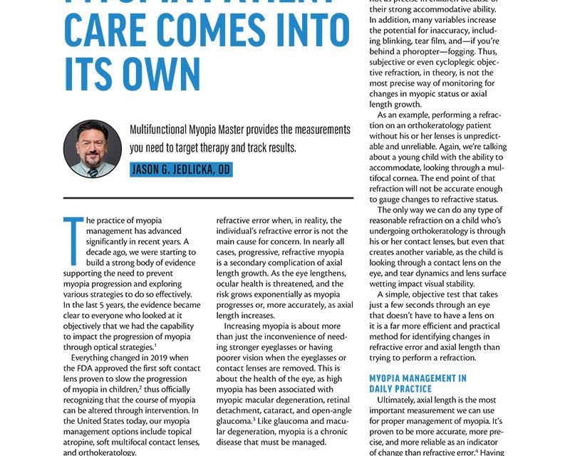 Myopia Patient Care Comes Into Its Own