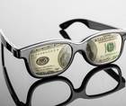glasses with money inside the lenses